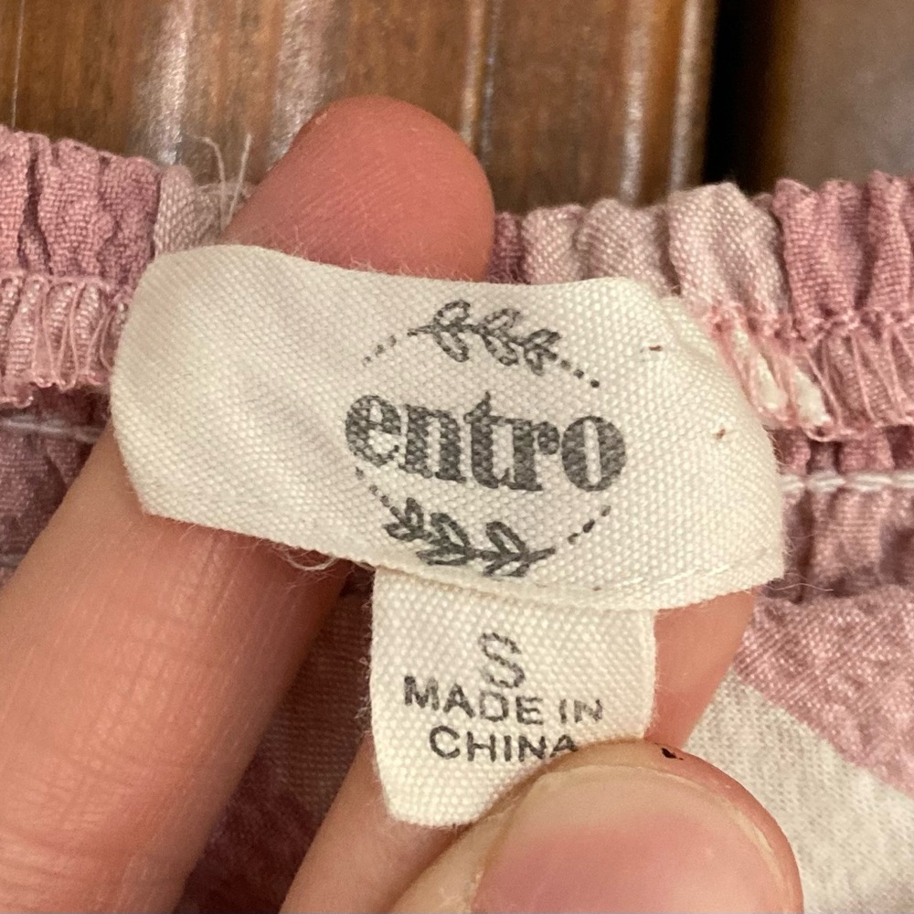Entro Pink and White Checkered Blouse - Picture 5 of 6